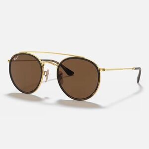 Ray-ban polarized round bridge sunglasses